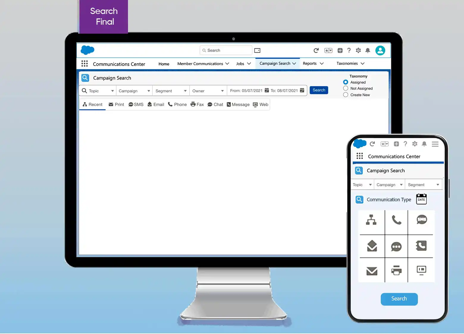 Tablet / mobile layout