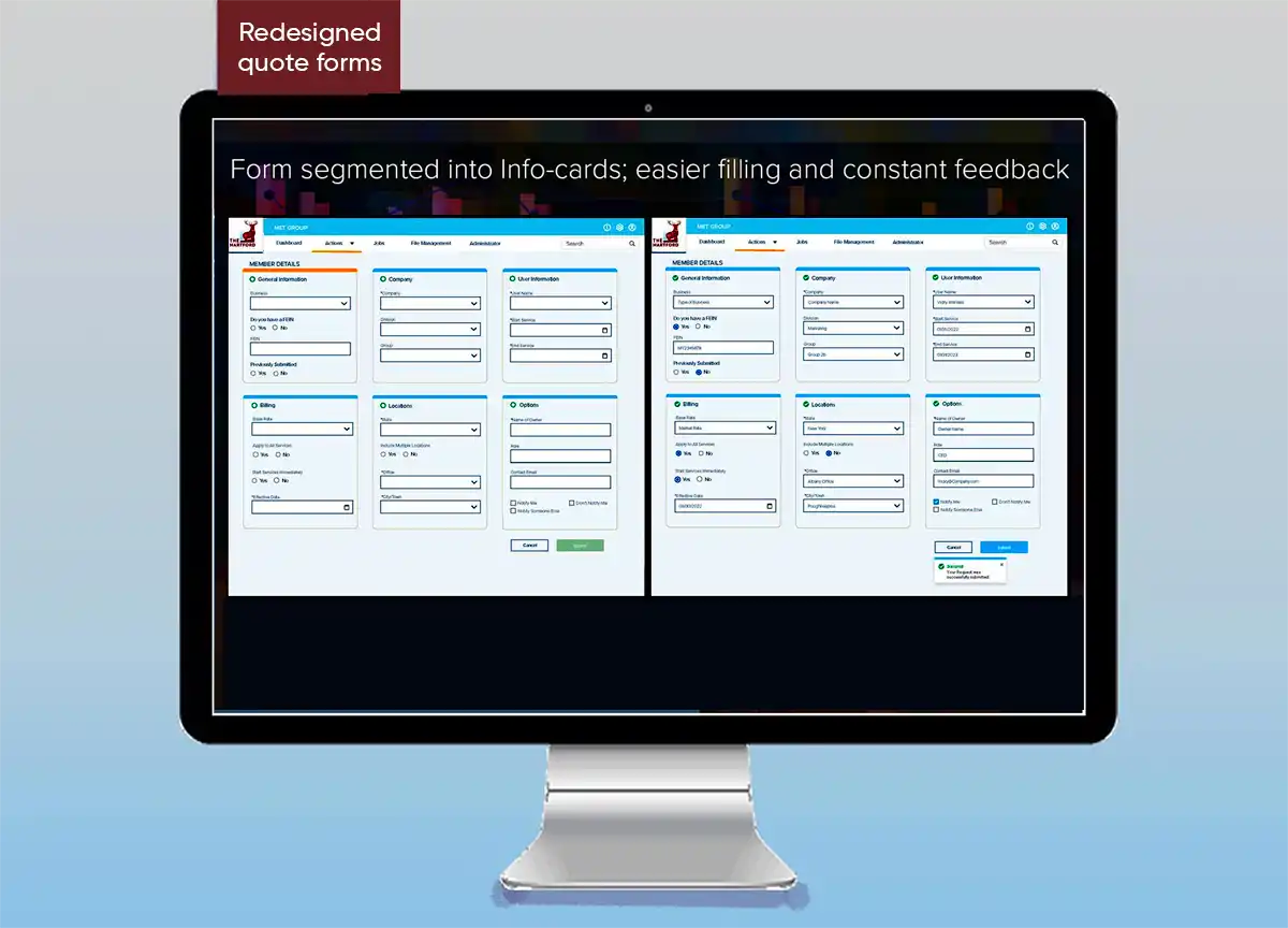 Streamlined quoting flow interface